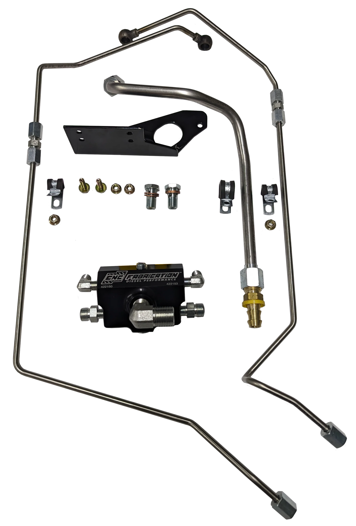 03-07 6.0L CNC Fab 4-Line Feed Fuel Line Kit for Stock Intake - 42215X