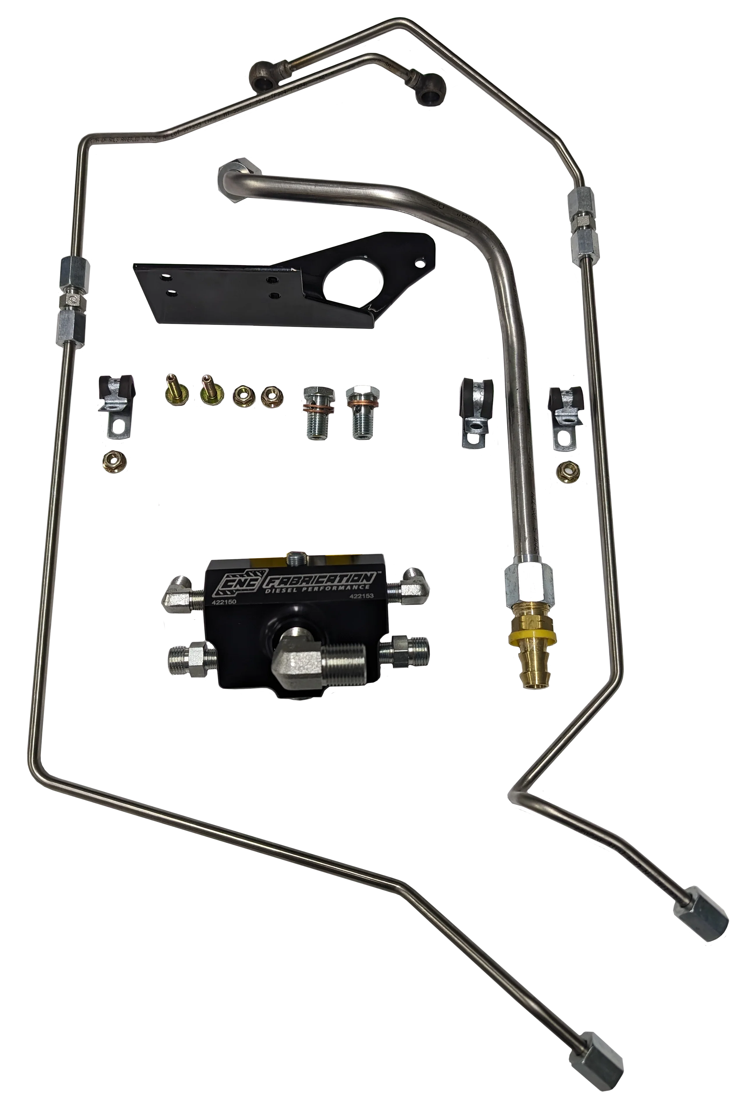 03-07 6.0L CNC Fab 4-Line Feed Fuel Line Kit for Stock Intake - 42215X