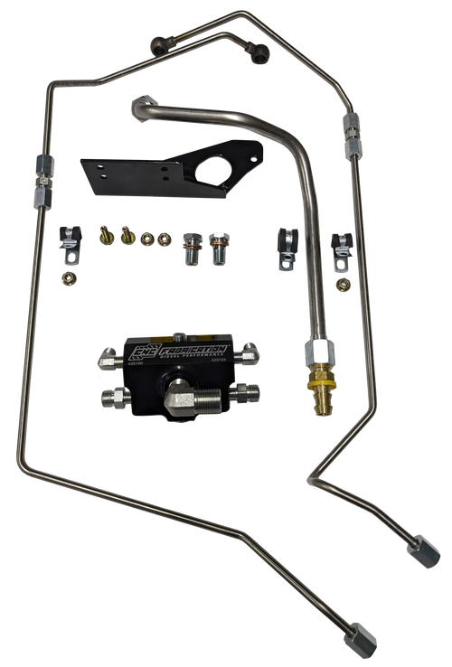 03-07 6.0L CNC Fab 4-Line Feed Fuel Line Kit for Stock Intake - 42215X