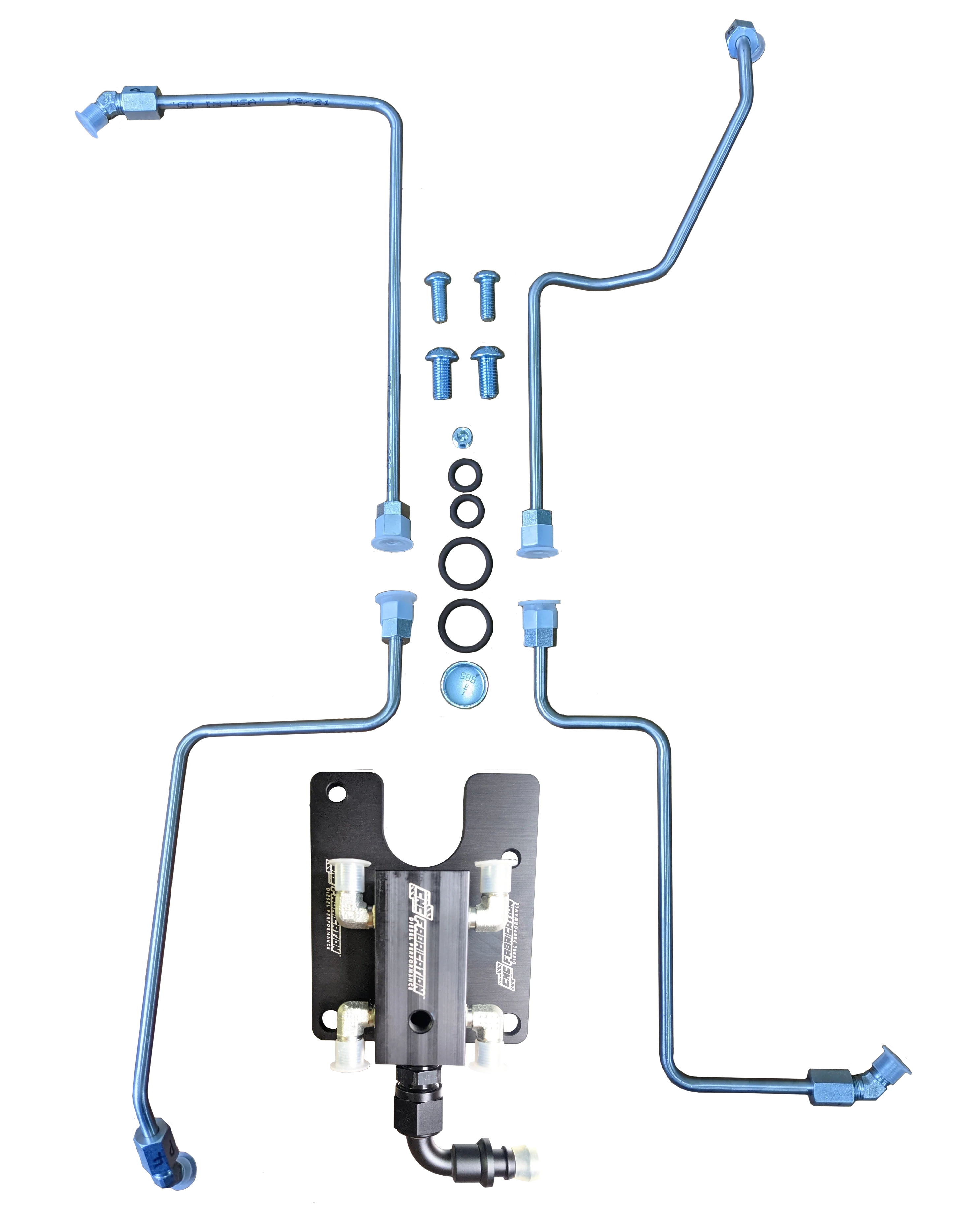 99.5-03 7.3L CNC Fab 4-Line Feed Valley Mount Fuel Line Kit - 42201X