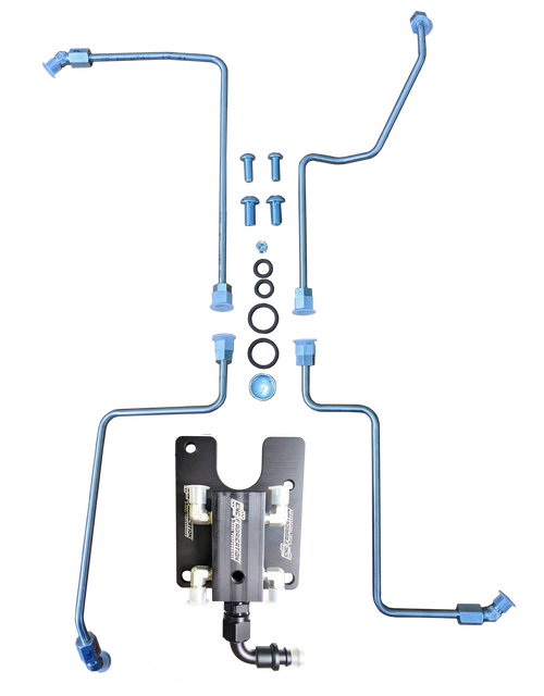99.5-03 7.3L CNC Fab 4-Line Feed Valley Mount Fuel Line Kit - 42201X