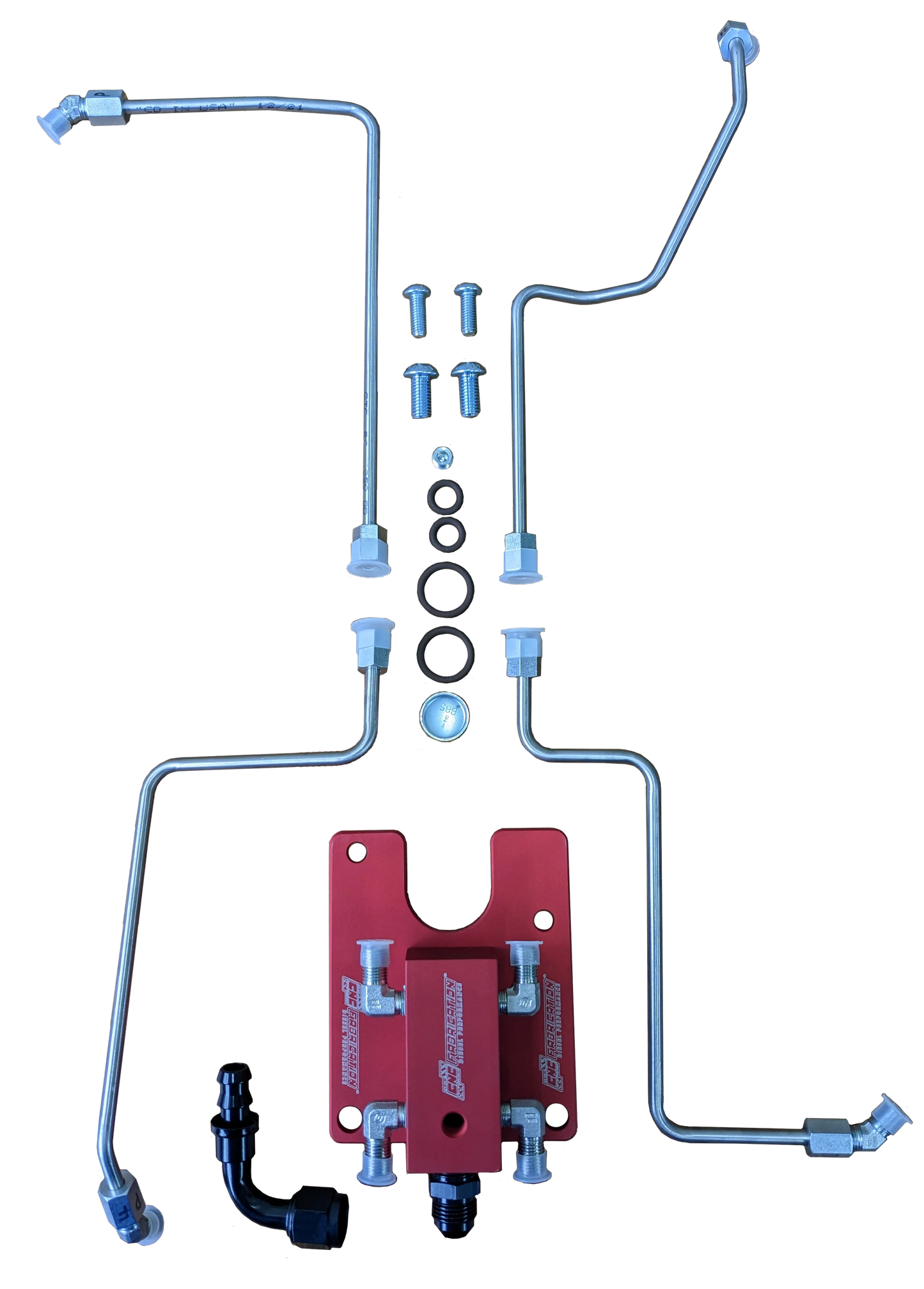 99.5-03 7.3L CNC Fab 4-Line Feed Valley Mount Fuel Line Kit - 42201X