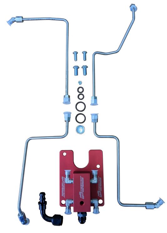 99.5-03 7.3L CNC Fab 4-Line Feed Valley Mount Fuel Line Kit - 42201X