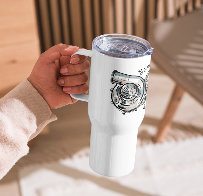 Travel mug with a handle